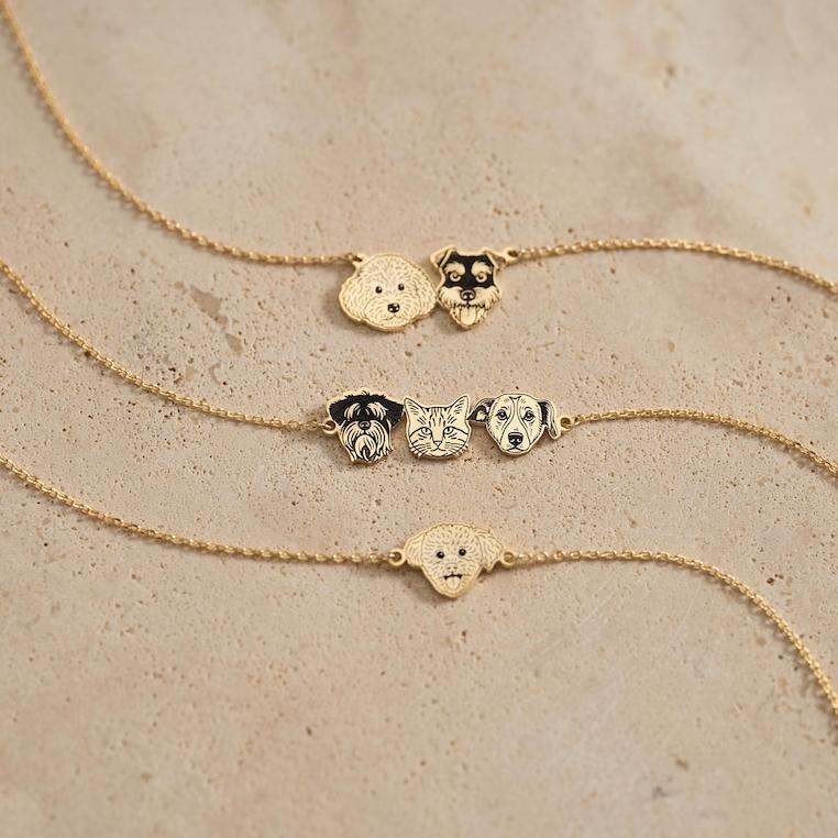Personalized Pet Portrait Bracelet, Pet Memorial Bracelet, Custom Pet Picture Jewelry, Pet Lover Gift