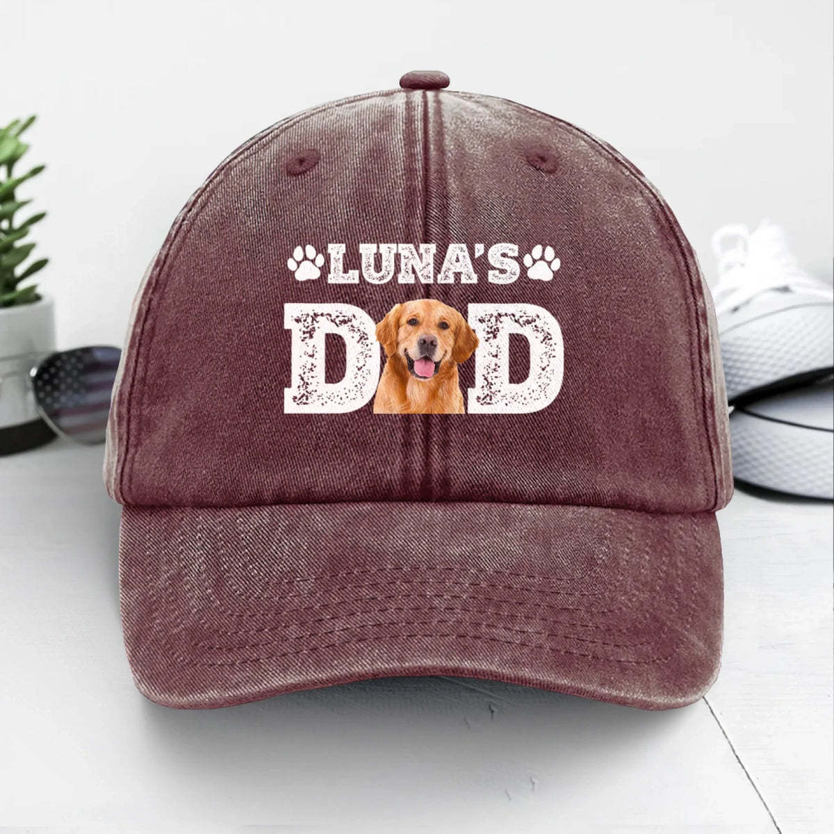 Personalized Pet Photo Baseball Cap, Gift For Dog Dad/ Mom