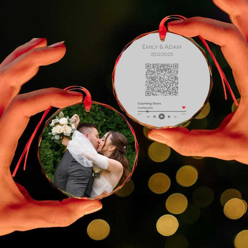 Ornement Personnalisé Avec Photo Et Musique (code QR Scanné Sur Téléphone), Cadeau De Saint-valentin