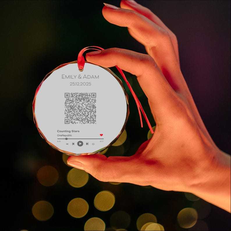 Ornement Personnalisé Avec Photo Et Musique (code QR Scanné Sur Téléphone), Cadeau De Saint-valentin