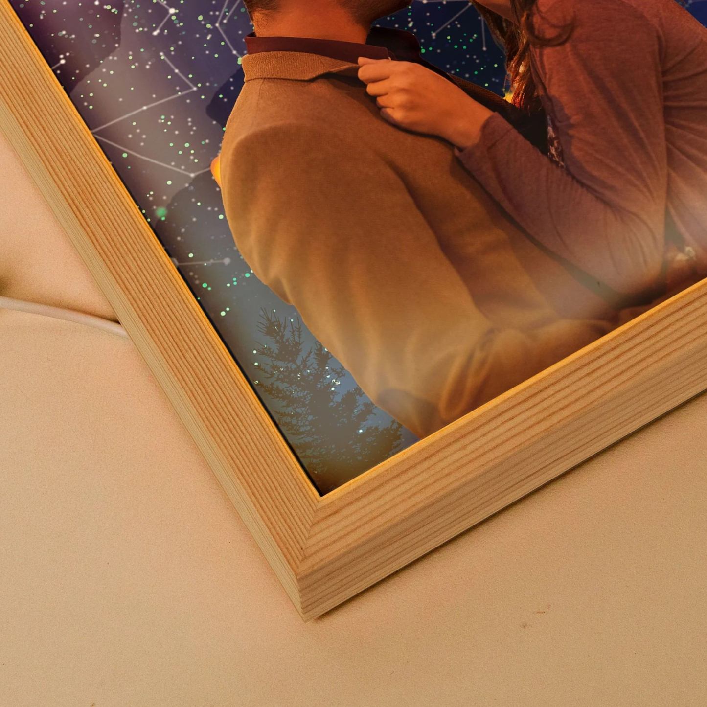 Panneau De Rue Avec Carte Du Ciel Et Nom Personnalisé - Cadre Photo Lumineux Personnalisé