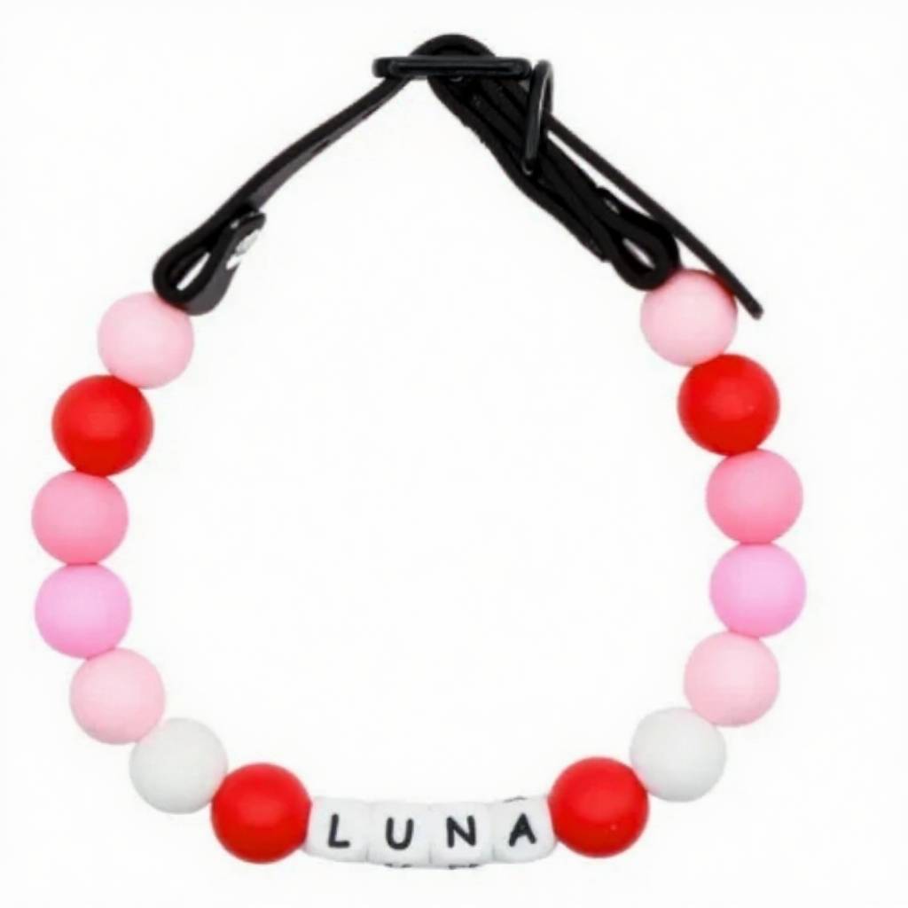 Collier Personnalisé Avec Nom Pour Chien Et Chat, Avec Perles Et Boucle Réglable, Cadeau Idéal Pour Les Amoureux Des Animaux