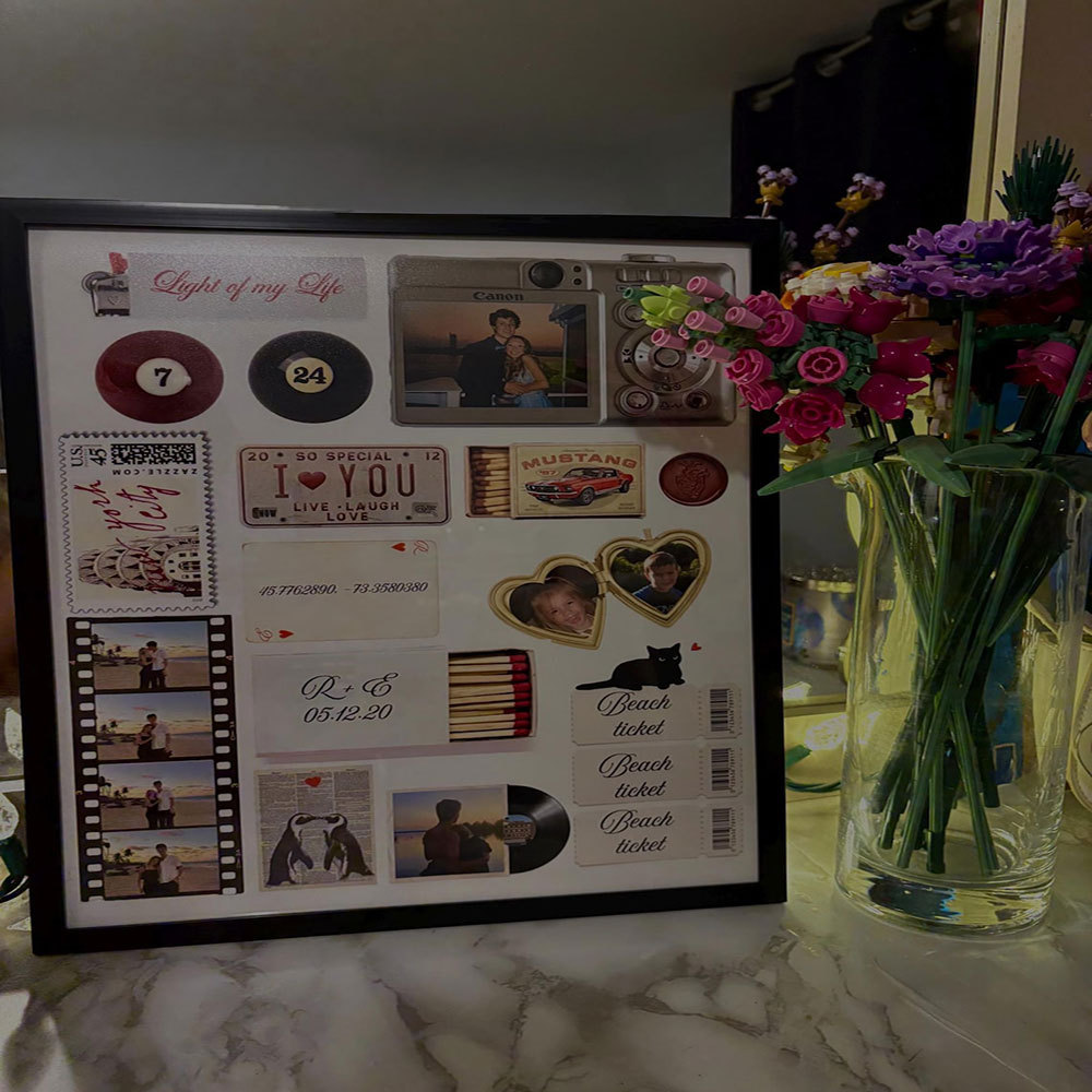 Custom Photo Matchbox Keepsake Frame – Personalized Memory Matchbox Display Anniversary & Valentine’s Day Gift