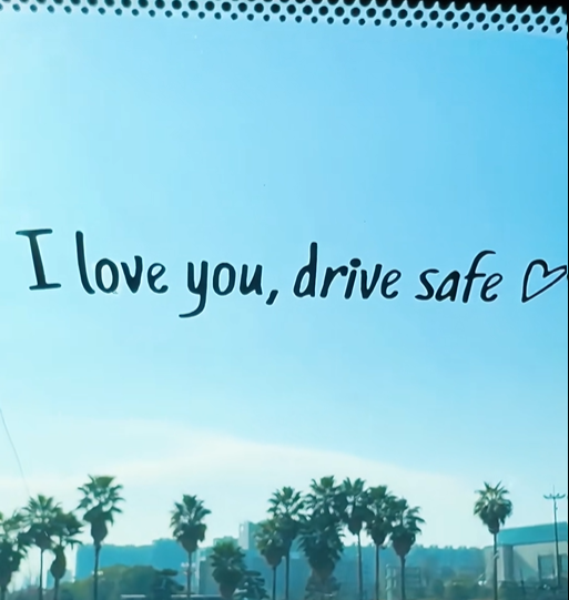 Autocollant Personnalisé « conduisez Prudemment » (5 Lignes) Pour Pare-brise Et Rétroviseur