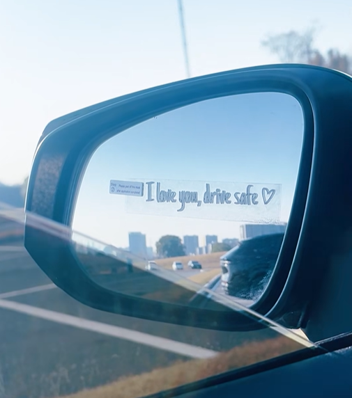 Autocollant Personnalisé « conduisez Prudemment » (5 Lignes) Pour Pare-brise Et Rétroviseur