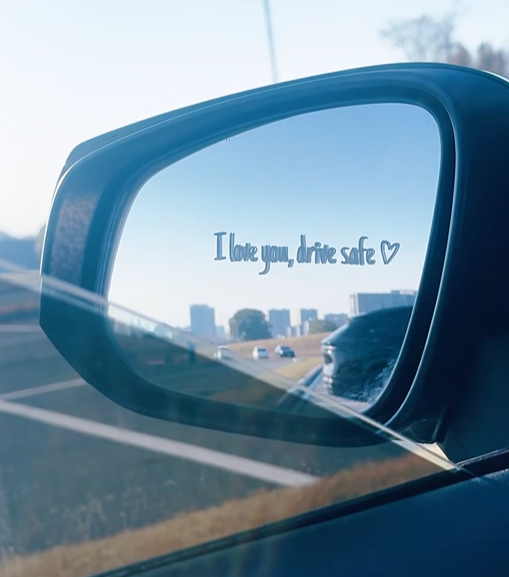 Autocollant Personnalisé « conduisez Prudemment » (5 Lignes) Pour Pare-brise Et Rétroviseur