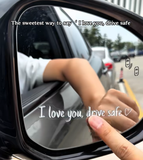 Autocollant Personnalisé « conduisez Prudemment » (5 Lignes) Pour Pare-brise Et Rétroviseur