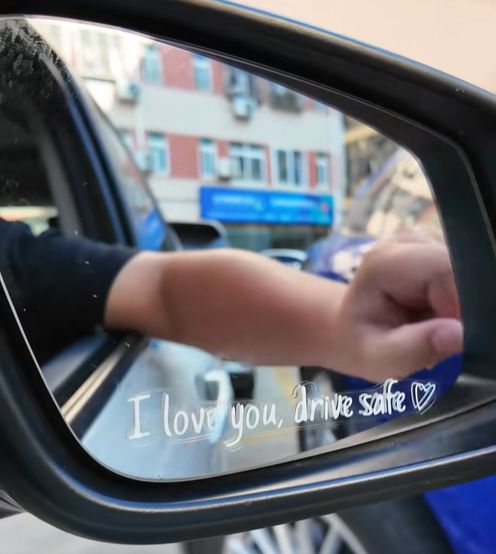 Autocollant Personnalisé « conduisez Prudemment » (5 Lignes) Pour Pare-brise Et Rétroviseur