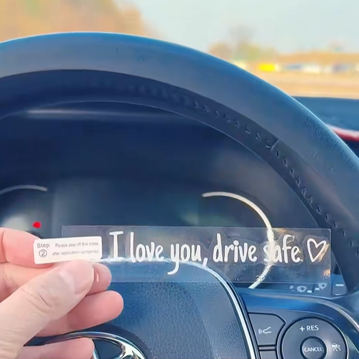 Autocollant Personnalisé « conduisez Prudemment » (5 Lignes) Pour Pare-brise Et Rétroviseur