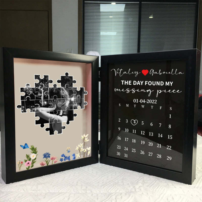 Marco De Fotos Personalizado El Día Que Encontré La Pieza Que Faltaba Marco De Fotos De Rompecabezas Regalos Para Parejas