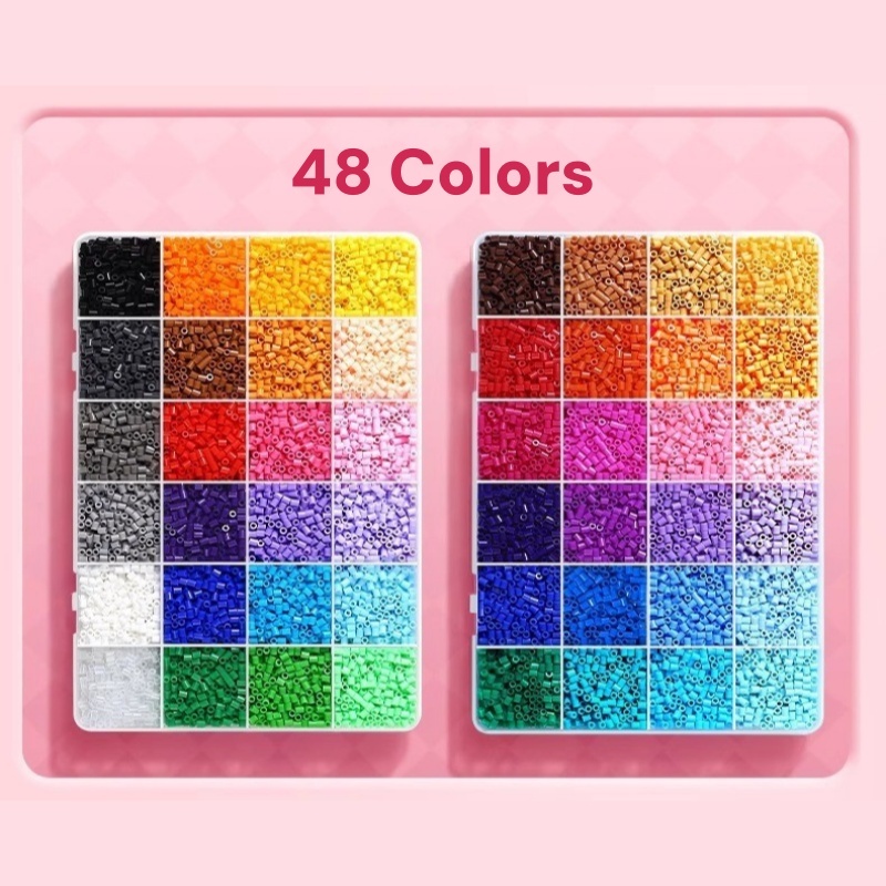 DIY Pixel Perler Beads Kit – Creative Craft Set for Keychains, Frames, Ornaments & Holiday Gifts