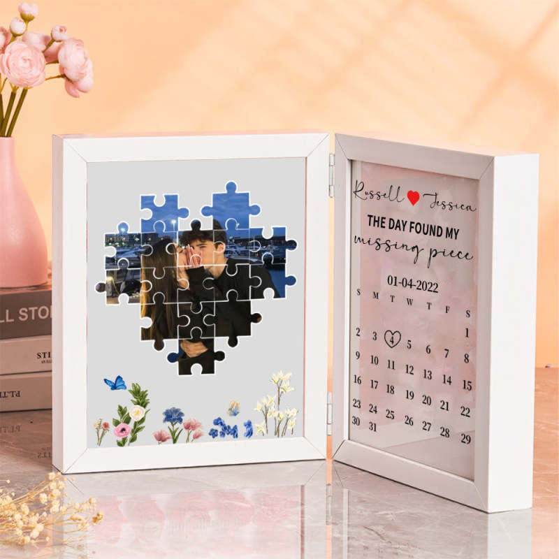 Marco De Fotos Personalizado El Día Que Encontré La Pieza Que Faltaba Marco De Fotos De Rompecabezas Regalos Para Parejas