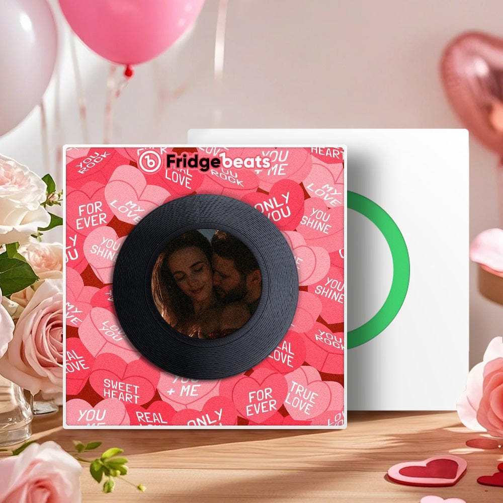 Aimant De Réfrigérateur Personnalisé Avec Musique Et Photo, Personnalisable Avec 1 À 6 Vinyles Et Chansons - CustWitFR