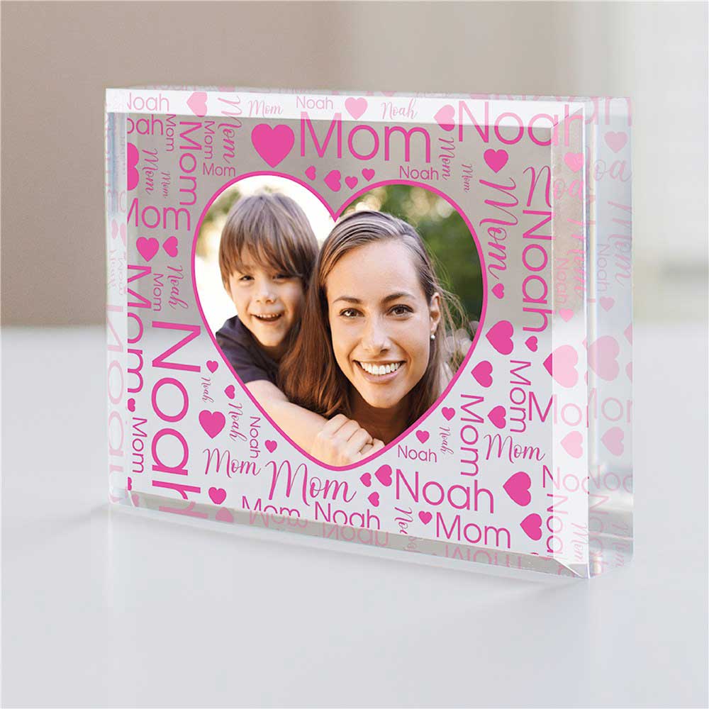 Grand Format Personnalisé Avec Photo, Inscription « Maman » Ou « Papa », En Acrylique, Souvenir, Cadeau Pour La Fête Des Mères Et Des Pères