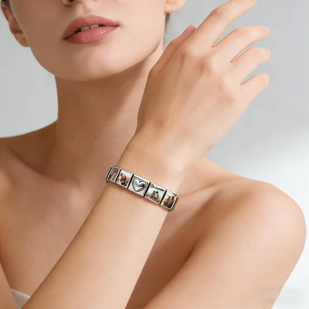 Custom Photo Italian Charm Bracelet Personalized Y2K Stainless Steel Jewelry Gifts for Lover