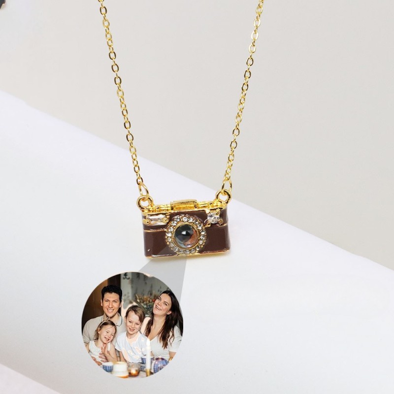 Personalized Photo Necklace Projection Gem Camera Necklace Anniversary Gifts for Her