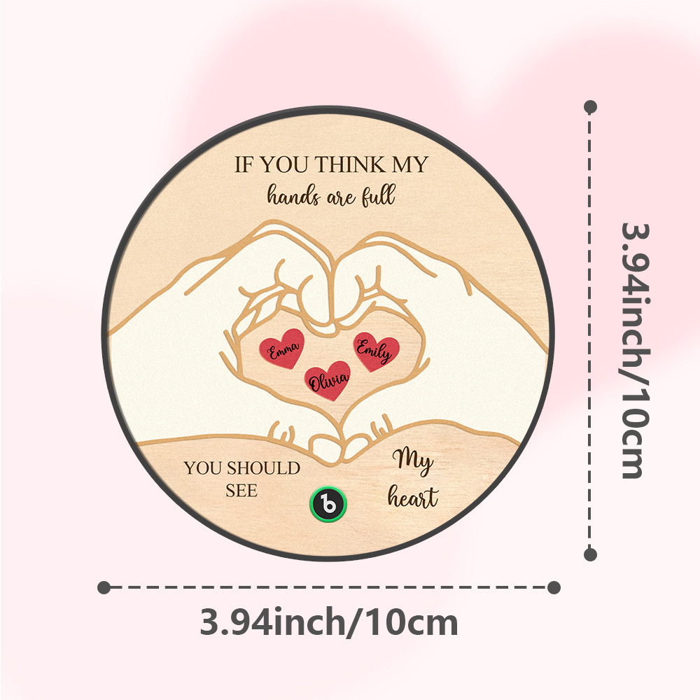 Custom Music Fridge Magnet Personalized Name Heart Pattern Round Fridge Magnet For Loved Ones