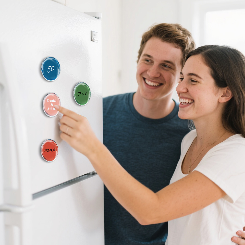 Custom Text Magnet Personalized Name Date Fridge Magnet