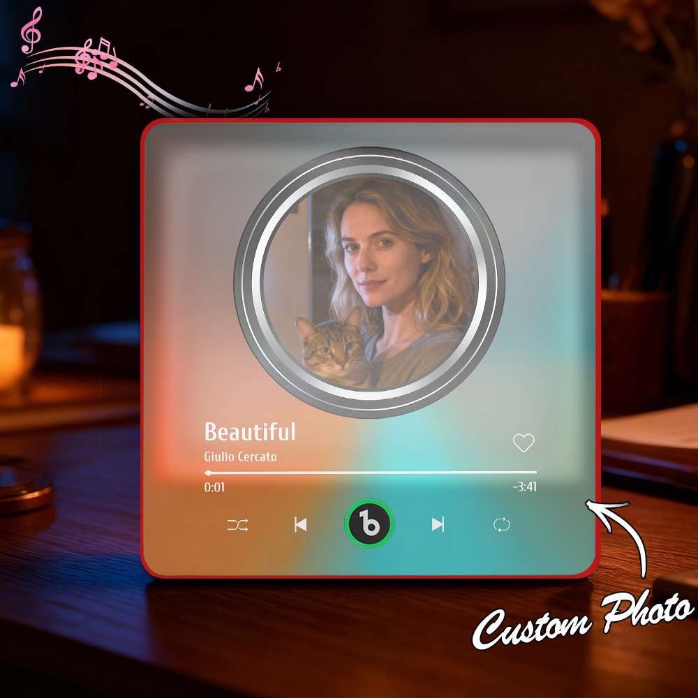 Aimant De Réfrigérateur Lumineux Et Musical Personnalisé Avec Photo : Un Cadeau Unique Pour La Famille !