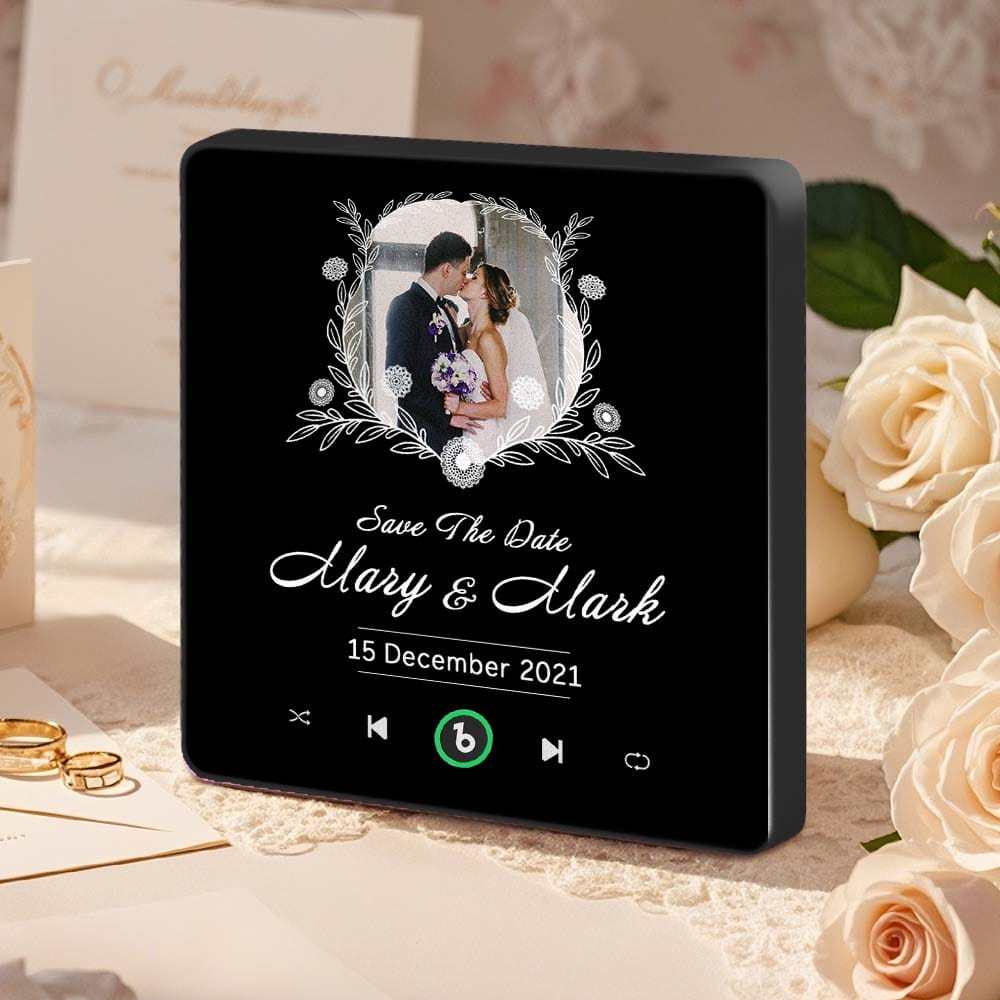 Aimant Musical Pour Réfrigérateur, Cadeaux De Mariage Personnalisés Pour Couples, Aimants Musicaux Personnalisés Pouvant Jouer Des Chansons - CustWitFR