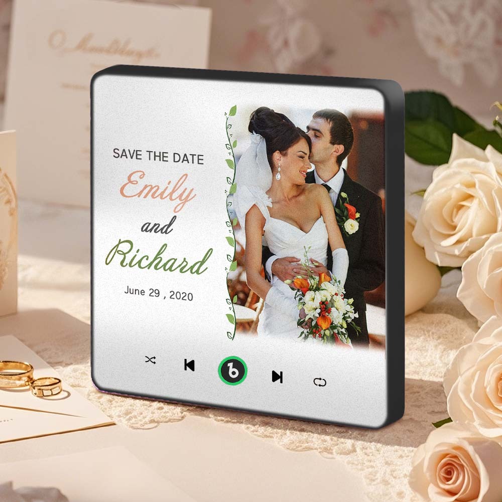 Aimant De Réfrigérateur Musical Personnalisé, Cadeau De Mariage Pour Couples, Aimants De Musique Personnalisés Pouvant Jouer Des Chansons - CustWitFR