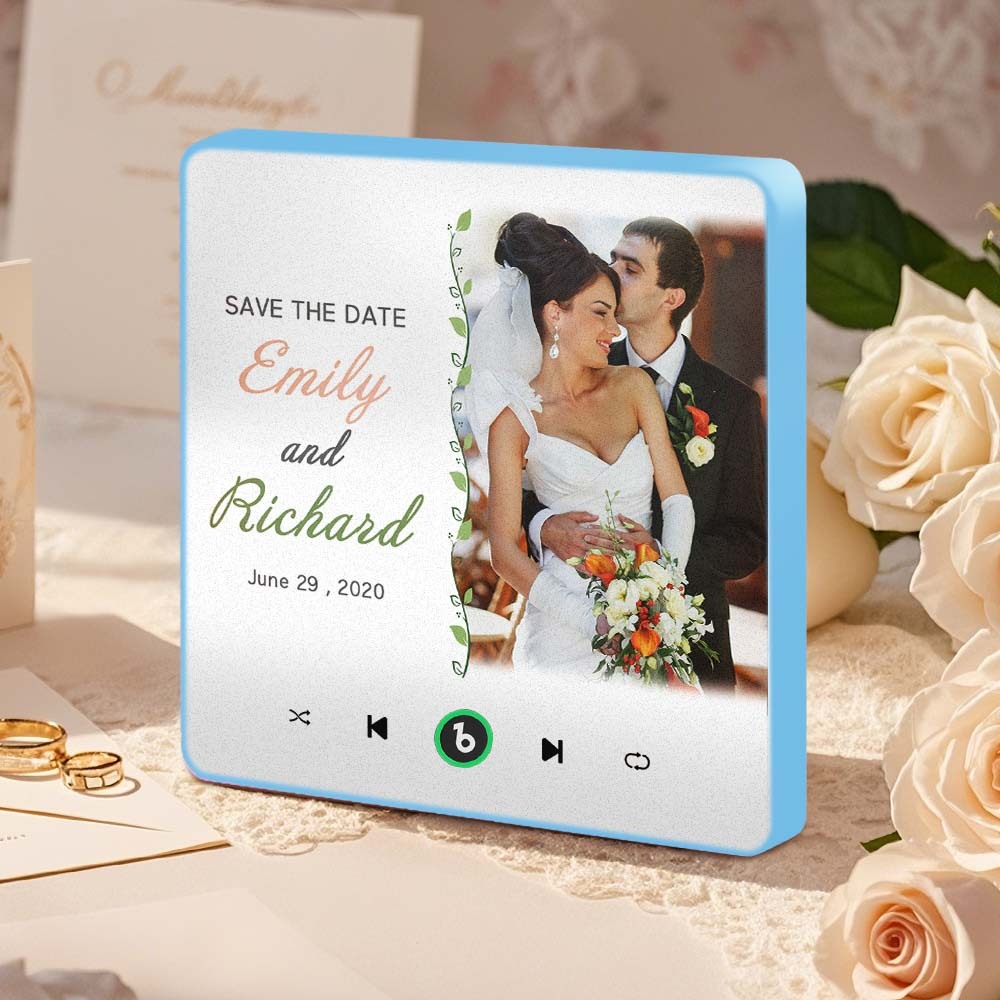 Aimant De Réfrigérateur Musical Personnalisé, Cadeau De Mariage Pour Couples, Aimants De Musique Personnalisés Pouvant Jouer Des Chansons - CustWitFR