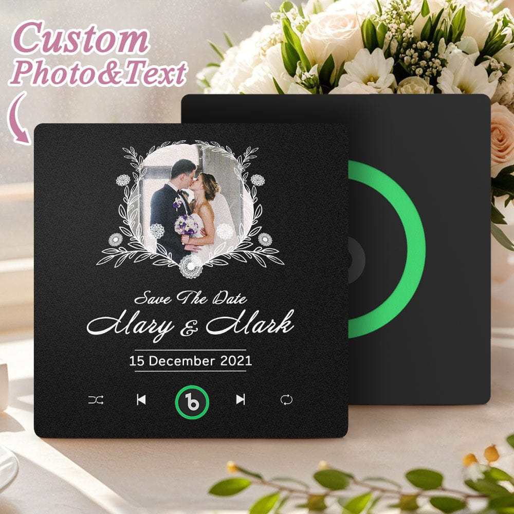 Aimant Musical Pour Réfrigérateur, Cadeaux De Mariage Personnalisés Pour Couples, Aimants Musicaux Personnalisés Pouvant Jouer Des Chansons - CustWitFR