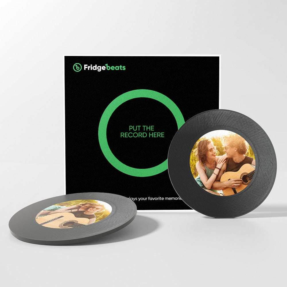Aimant De Réfrigérateur Personnalisé Avec Musique Et Photo, Personnalisable Avec 1 À 6 Vinyles Et Chansons - CustWitFR