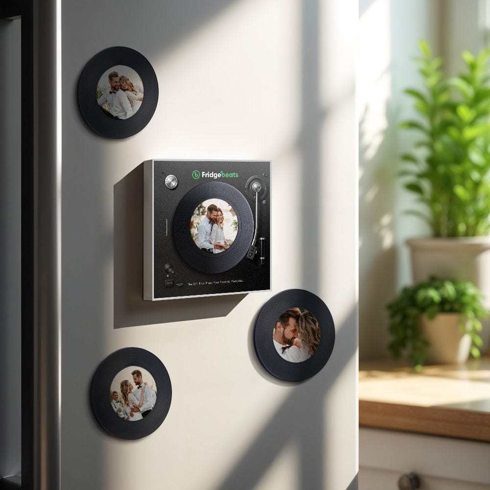 Aimant De Réfrigérateur Personnalisé Avec Musique Et Photo, Personnalisable Avec 1 À 6 Vinyles Et Chansons - CustWitFR