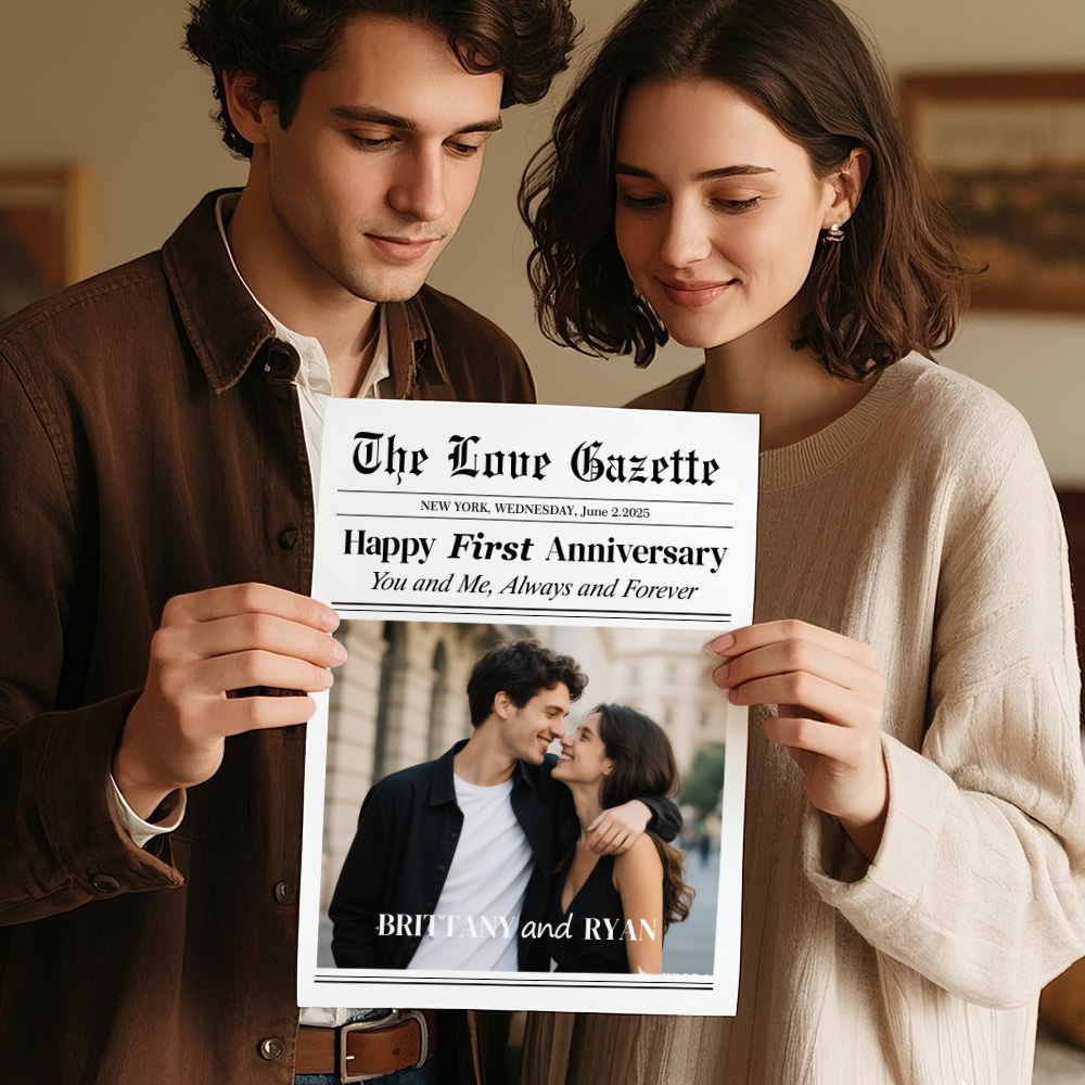 Affiche De Journal Personnalisée « Joyeux Anniversaire », Souvenir Significatif Pour Épouse, Mari, Couple, Amoureux