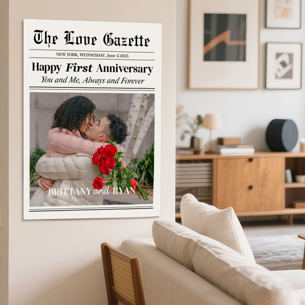 Affiche De Journal Personnalisée « Joyeux Anniversaire », Souvenir Significatif Pour Épouse, Mari, Couple, Amoureux - CustWitFR