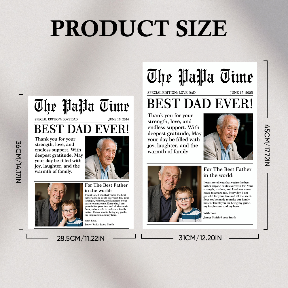 Affiche De Journal Personnalisée Pour La Fête Des Pères Affiche Personnalisée Du Meilleur Papa - CustWitFR