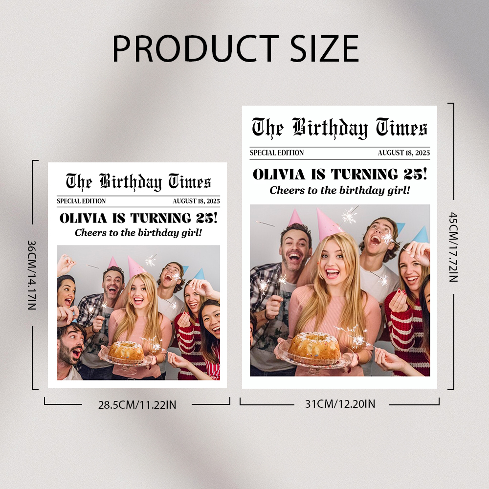 Affiche De Journal D'anniversaire Personnalisée, Papier D'invitation D'anniversaire Personnalisé - CustWitFR