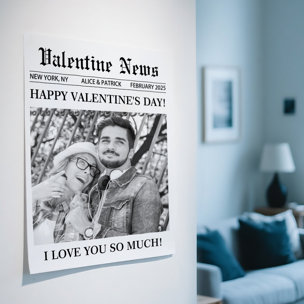 Affiche De Journal Personnalisée « soyez Ma Saint-valentin », Publication Cupidon, Publication De Journal De La Saint-valentin, Surprise Pour Petite Amie, Petit Ami - CustWitFR