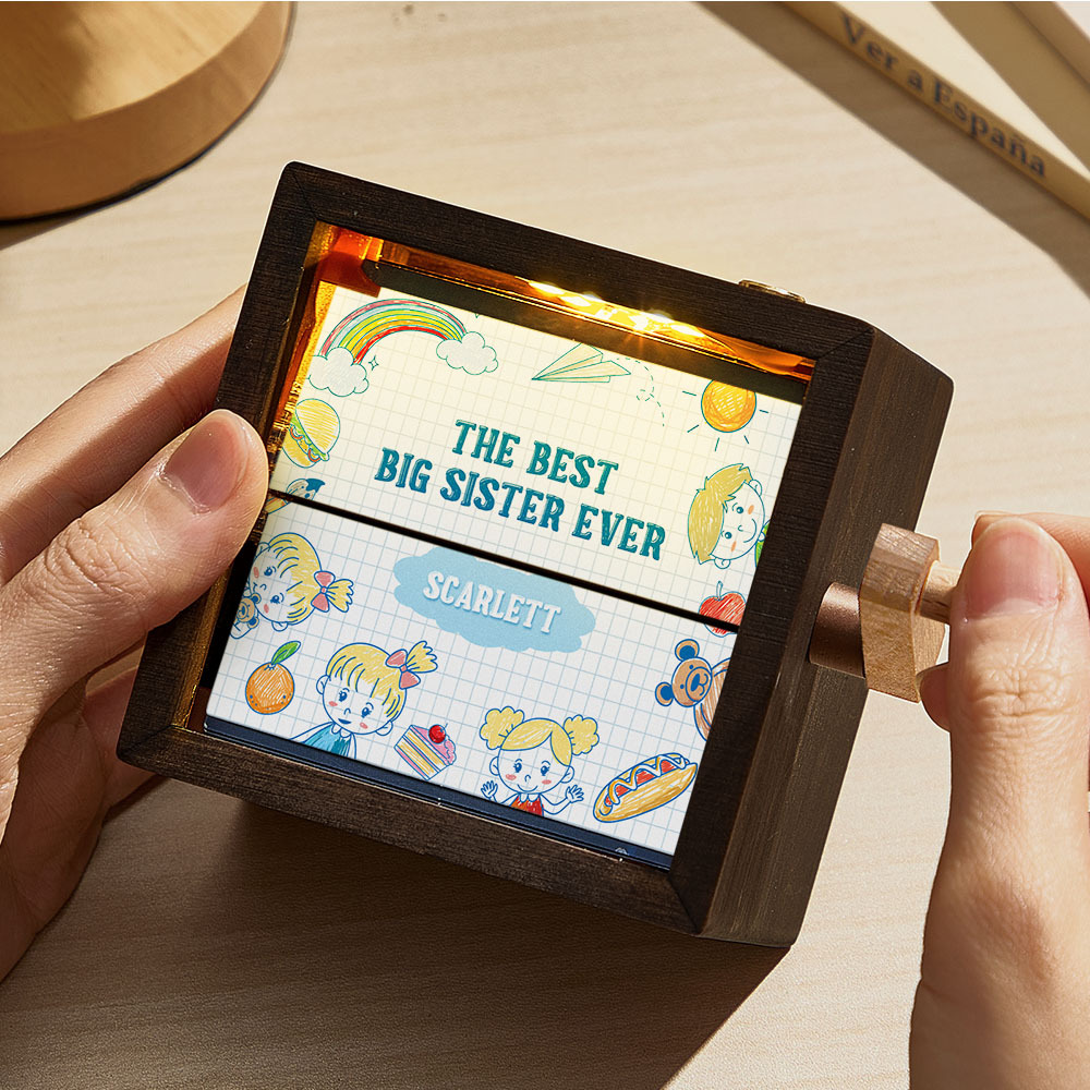 Cadre De Flipbook Personnalisé Pour Enfants, Album Photo Mécanique À Manivelle Avec Couvertures, Cadeau Pour Enfants