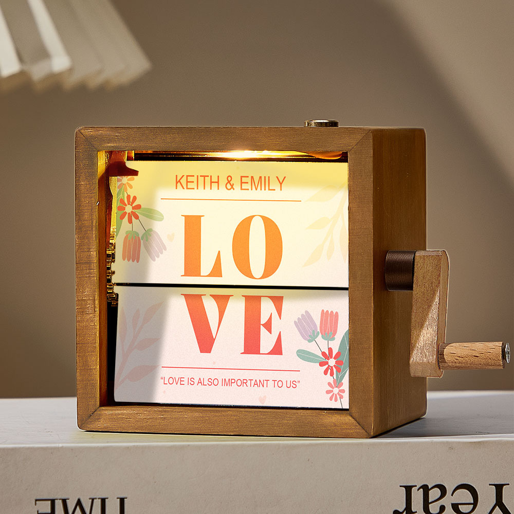 Album Photo Personnalisé À Manivelle Avec Cadre Pour Histoire D'amour, Album Photo Mécanique À Manivelle Avec Couvertures, Cadeau Pour Couple - CustWitFR