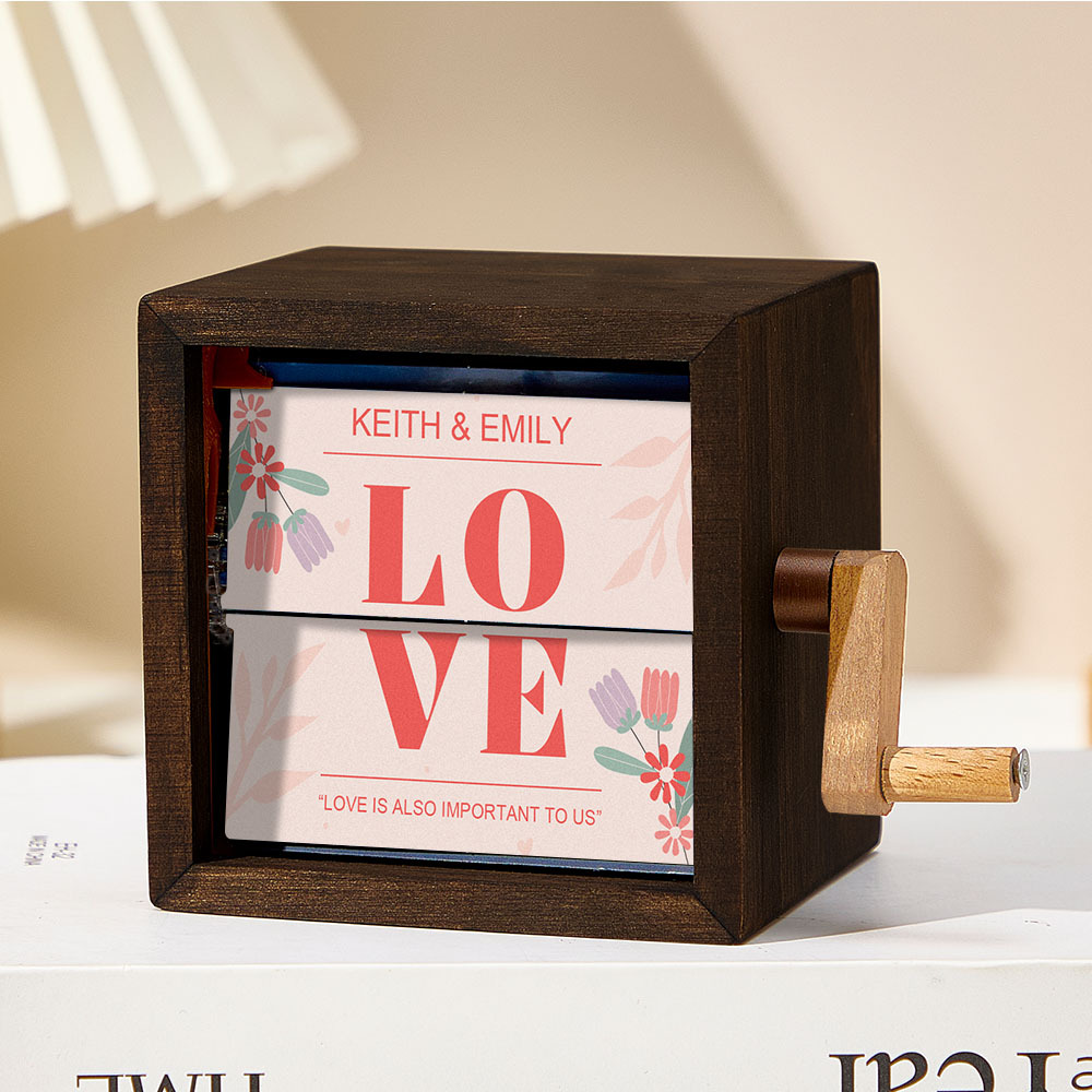 Album Photo Personnalisé À Manivelle Avec Cadre Pour Histoire D'amour, Album Photo Mécanique À Manivelle Avec Couvertures, Cadeau Pour Couple - CustWitFR