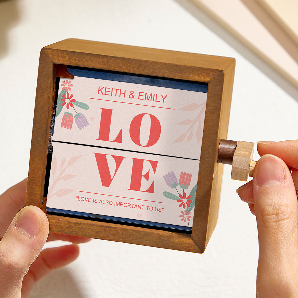 Album Photo Personnalisé À Manivelle Avec Cadre Pour Histoire D'amour, Album Photo Mécanique À Manivelle Avec Couvertures, Cadeau Pour Couple - CustWitFR