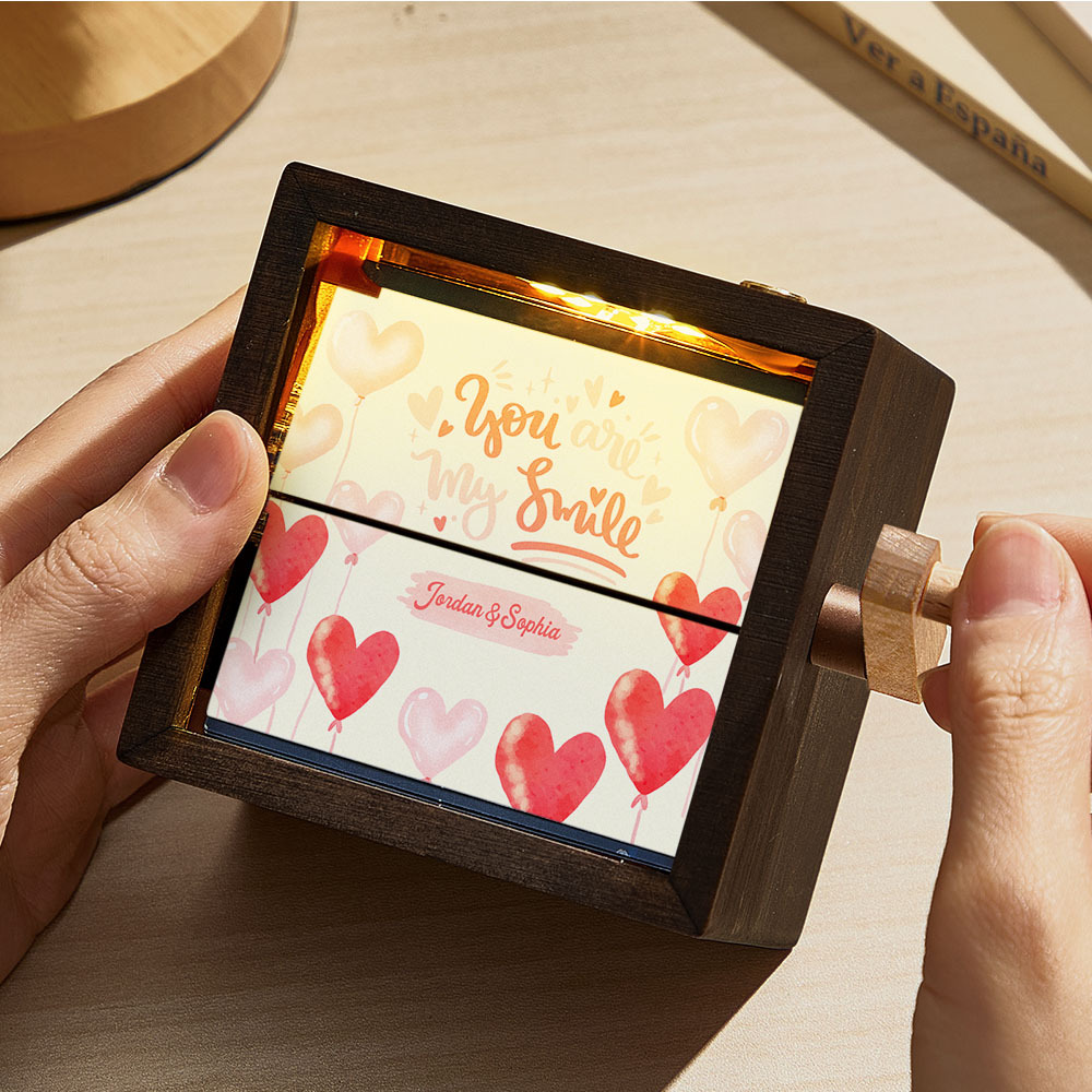 Album Photo Personnalisé À Manivelle Avec Cadre Pour Histoire D'amour, Album Photo Mécanique À Manivelle Avec Couvertures, Cadeau Pour Couple - CustWitFR