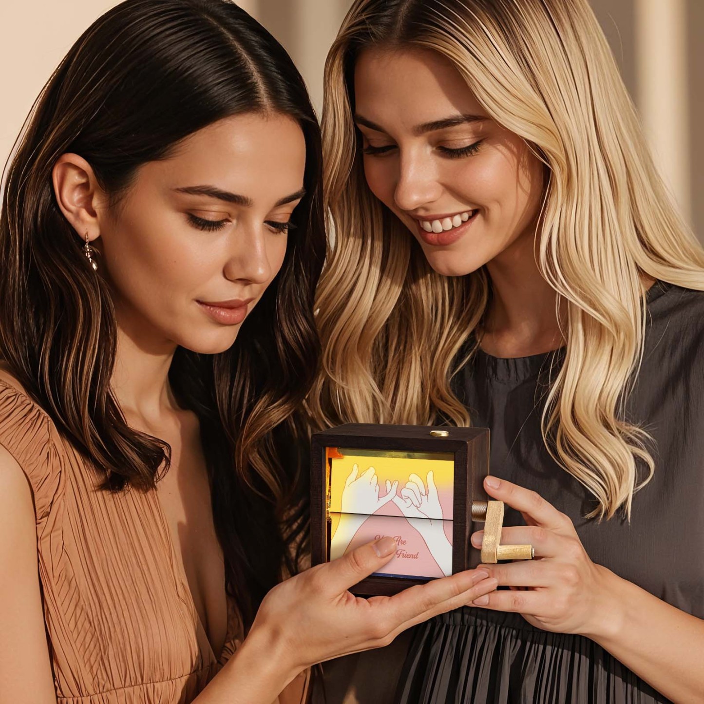 Album Photo Personnalisé À Manivelle Avec Cadre Et Couvertures, Idéal Pour Les Meilleurs Amis - CustWitFR