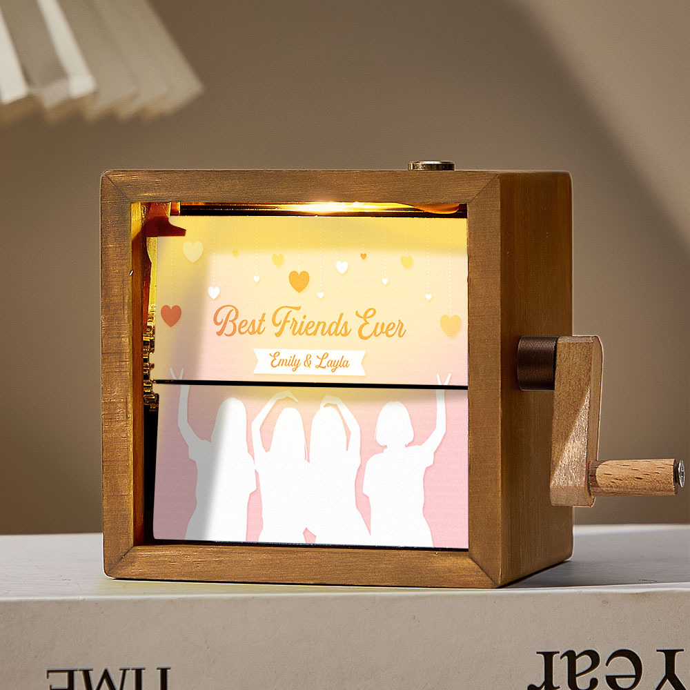 Album Photo Personnalisé À Manivelle Avec Cadre Et Couvertures, Idéal Pour Les Meilleurs Amis - CustWitFR