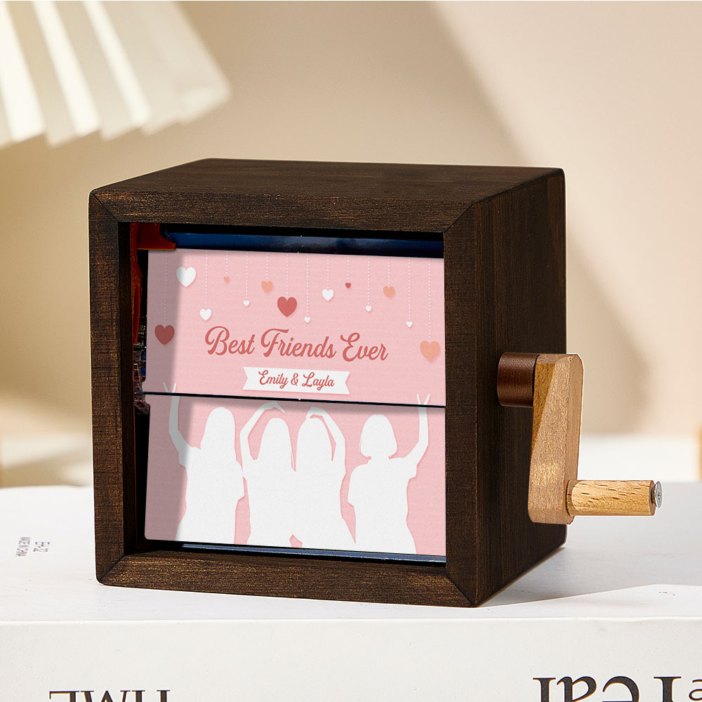 Album Photo Personnalisé À Manivelle Avec Cadre Et Couvertures, Idéal Pour Les Meilleurs Amis - CustWitFR