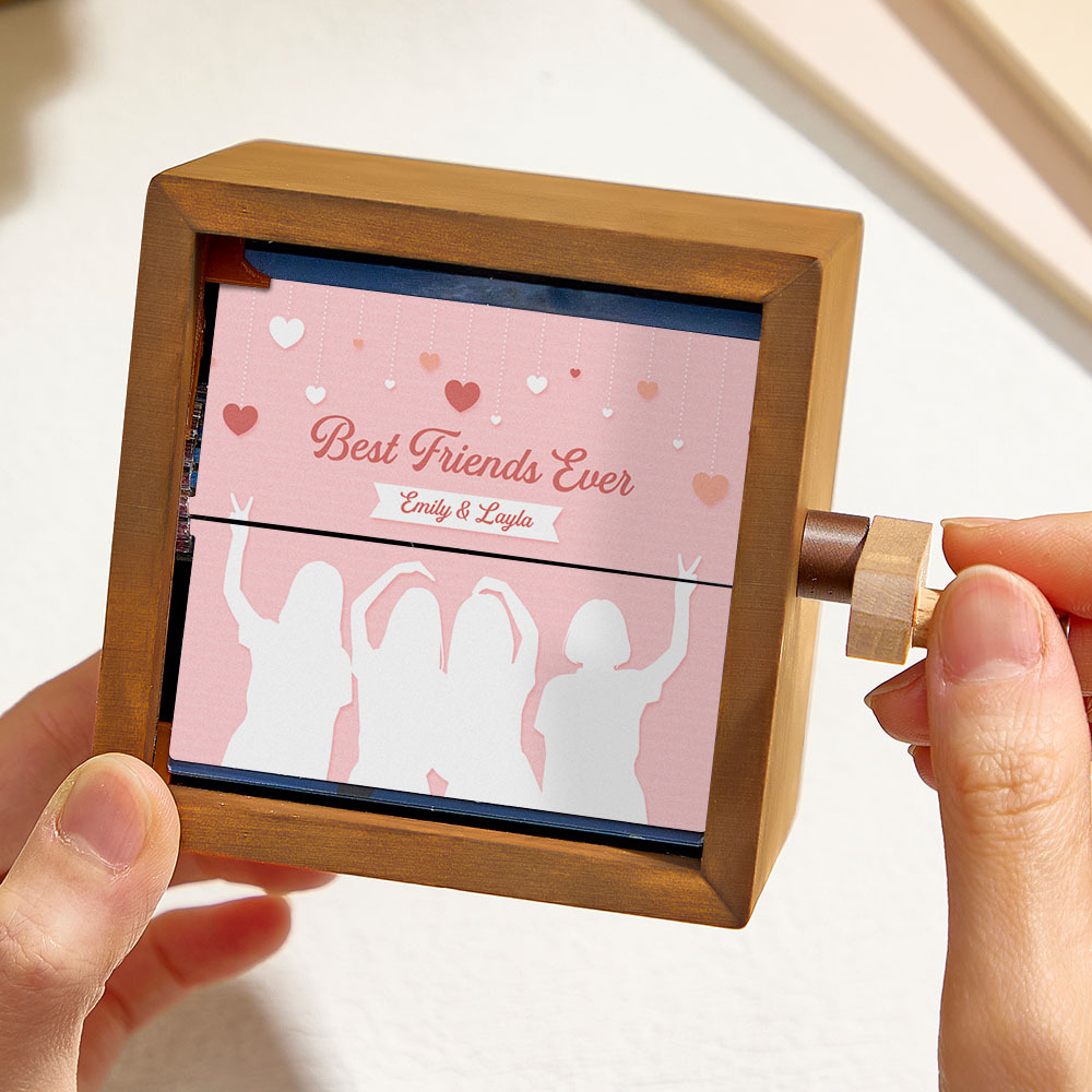 Album Photo Personnalisé À Manivelle Avec Cadre Et Couvertures, Idéal Pour Les Meilleurs Amis - CustWitFR