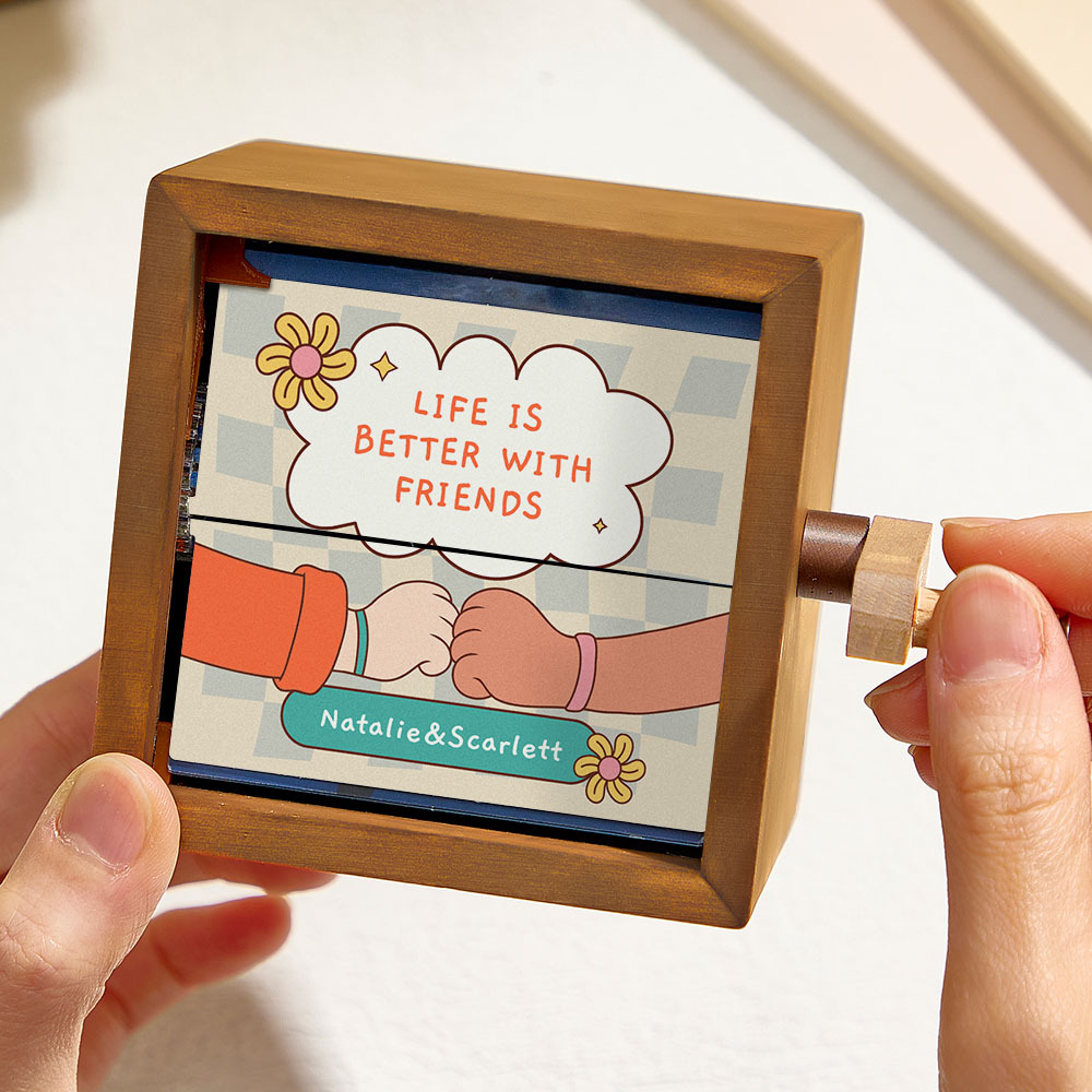 Album Photo Personnalisé À Manivelle Avec Cadre Et Couvertures, Idéal Pour Les Meilleurs Amis - CustWitFR