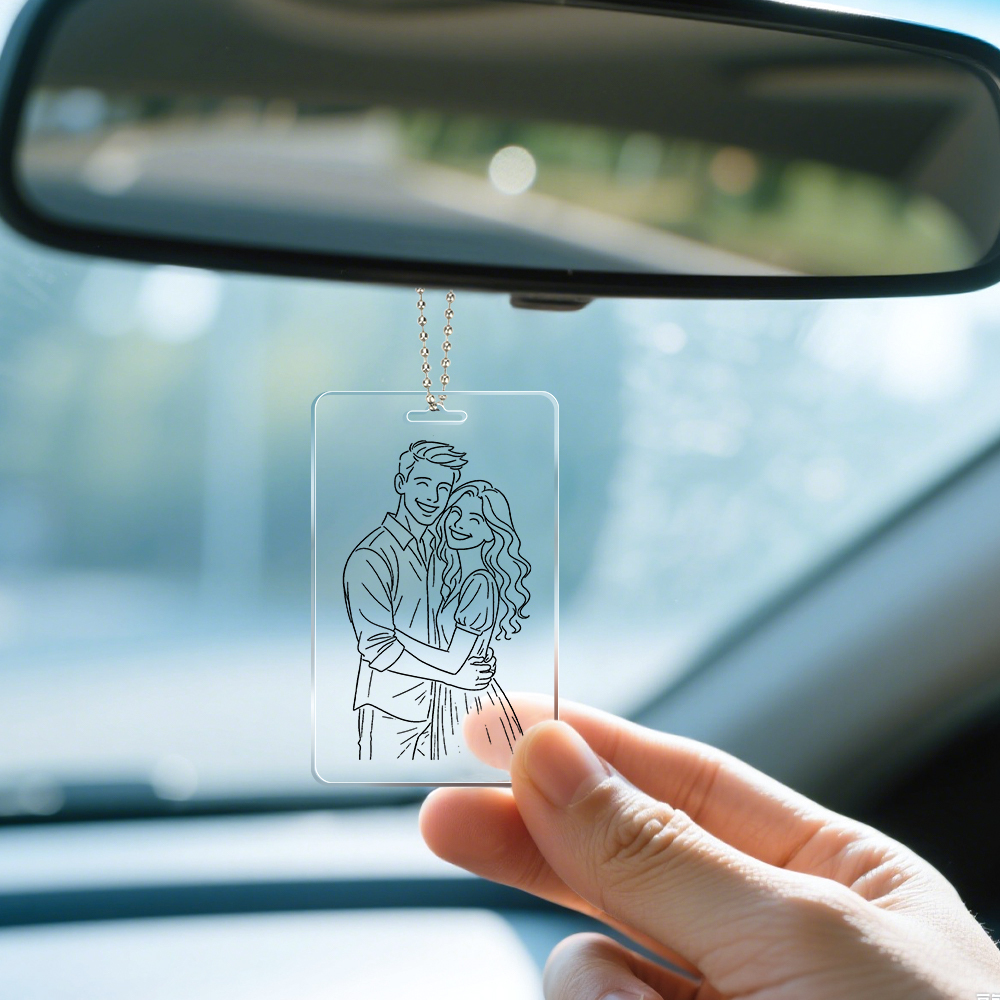 Accroche-voiture Personnalisé, Cadeaux Photo Personnalisés Pour Amoureux - CustWitFR