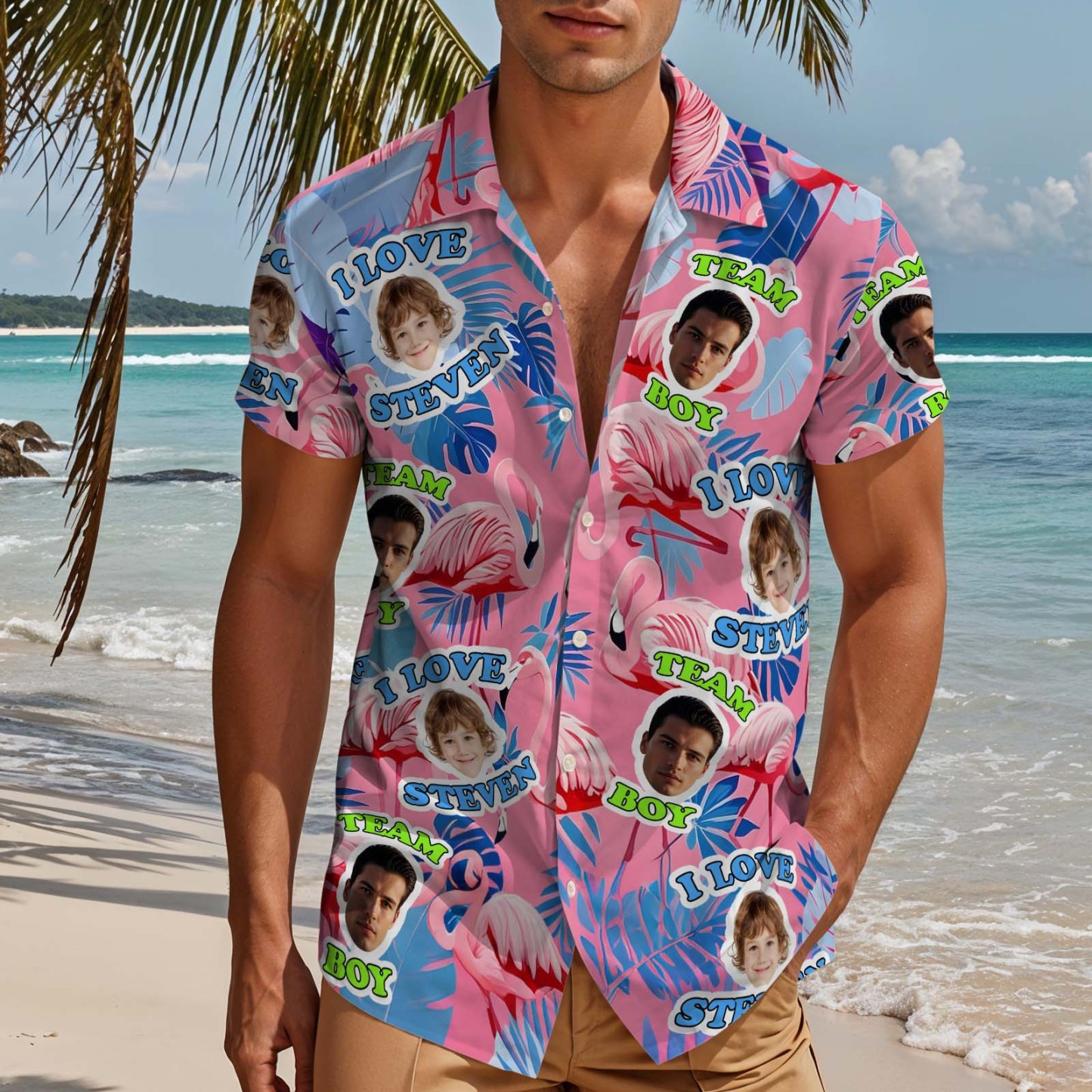 Chemise Hawaïenne Personnalisée Avec Photo De Votre Animal De Compagnie, Chien Ou Chat, Excellent Cadeau Pour Papa - CustWitFR
