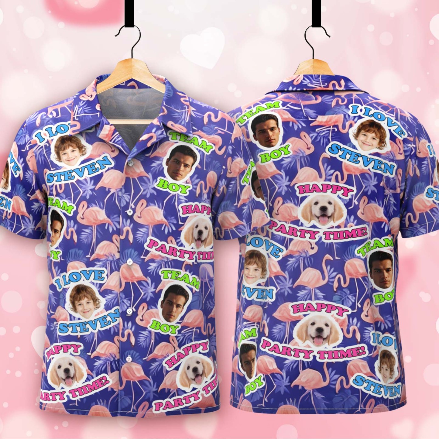 Chemise Hawaïenne Personnalisée Avec Visage D'animal De Compagnie T-shirt Photo Personnalisé Pour Chien Ou Chat Cadeau Parfait Pour Papa - CustWitFR