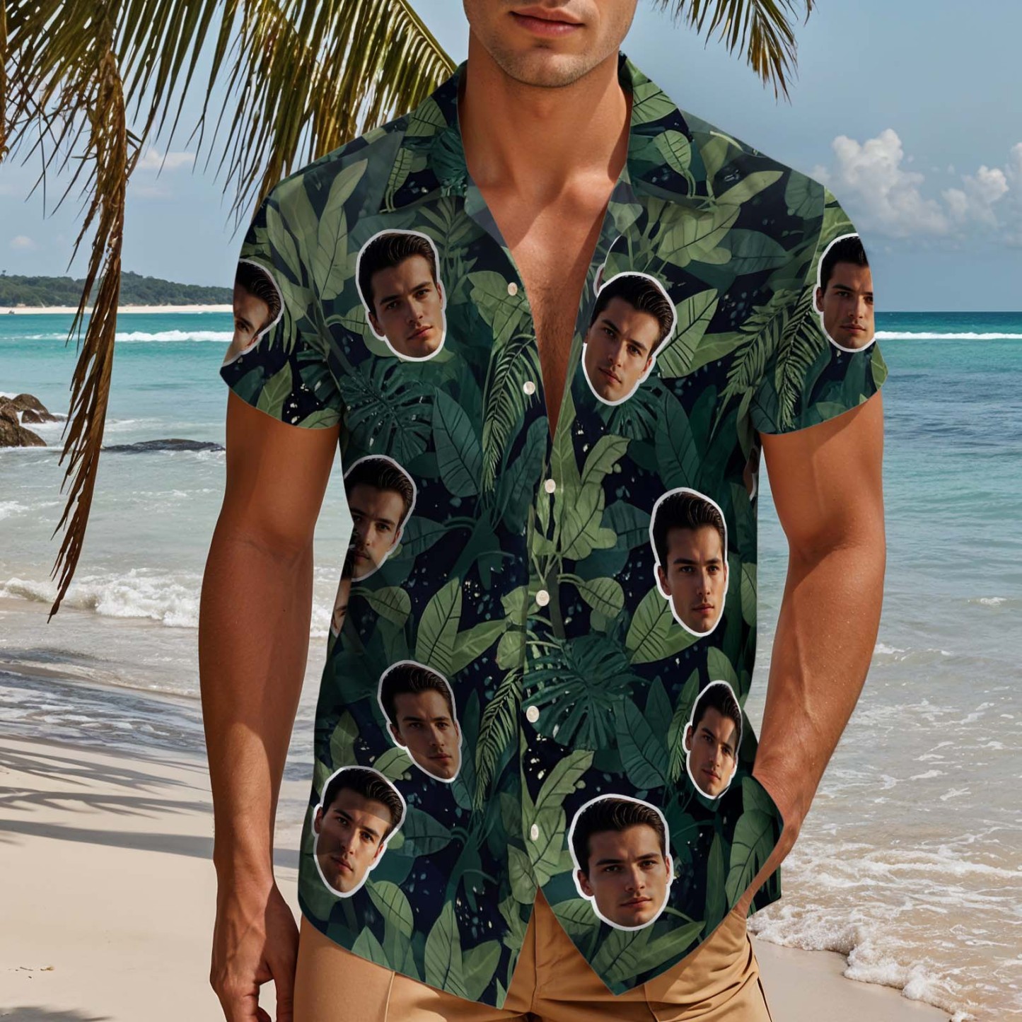Chemise Hawaïenne Personnalisée, Chemise Personnalisée Avec Photo De Visage D'animal De Compagnie, Chemise Parfaite Pour La Fête Des Pères - CustWitFR