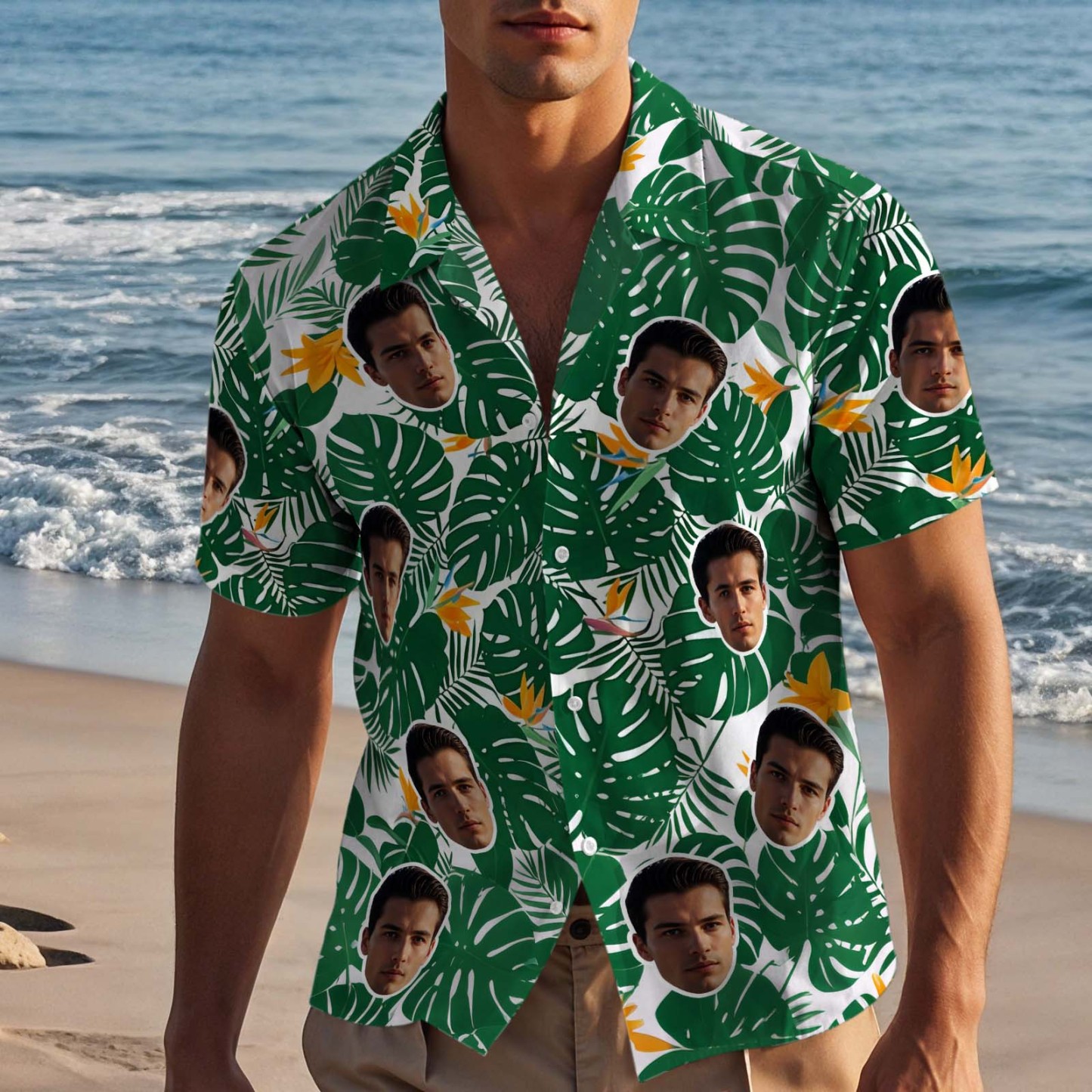 Chemise Hawaïenne Personnalisée, Chemise Personnalisée Avec Photo De Visage D'animal De Compagnie, Chemise Parfaite Pour La Fête Des Pères - CustWitFR