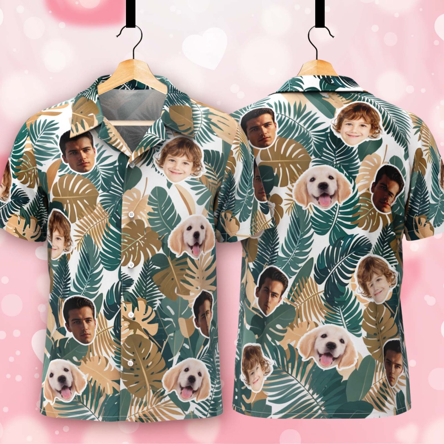 Chemise Hawaïenne Personnalisée, Chemise Personnalisée Avec Photo De Visage D'animal De Compagnie, Chemise Parfaite Pour La Fête Des Pères - CustWitFR